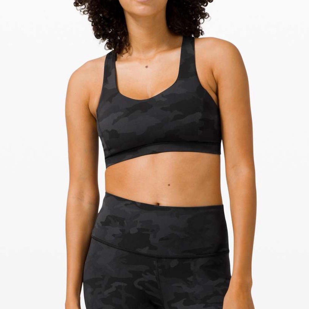 🆕 Lululemon Free To Be Serene Bra Heritage 365 Camo Deep Coal Multi 2